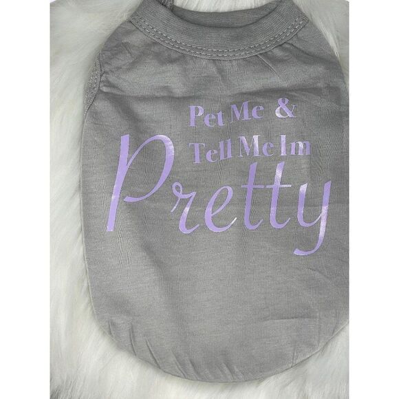 Handmade Funny Dog Clothing, Dog shirt, Pet shirt, Pet me and tell me I'm pretty - Picture 7 of 7